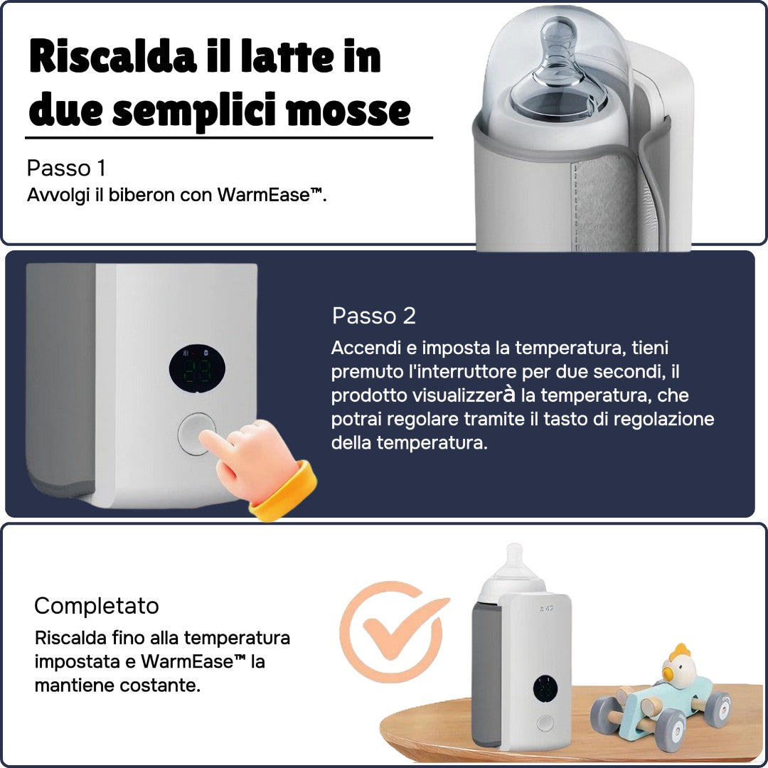 WarmEase™ - Scaldabiberon Portatile e Ricaricabile